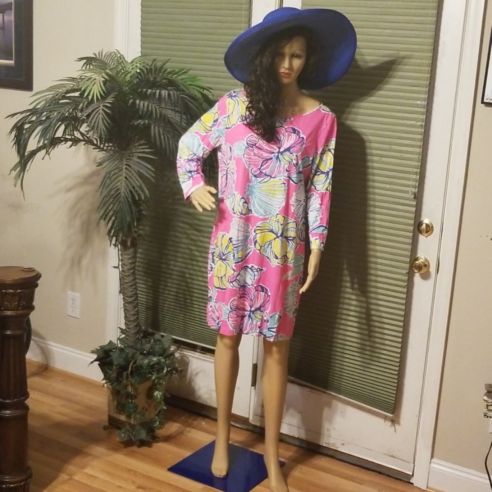 Lilly Pulitzer floral print pink dress  sz XL